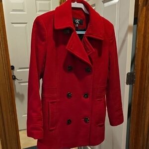 Calvin Klein Vibrant Red Women's Peacoat